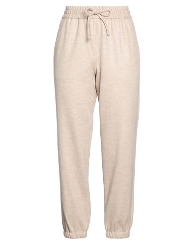 Circolo 1901 Woman Pants Beige Size L Virgin Wool In Sand