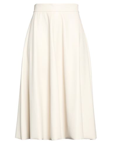 Carla G. Woman Midi Skirt Ivory Size 6 Polyester In White