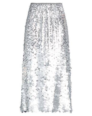 Carla G. Woman Midi Skirt Silver Size 10 Polyester, Elastane