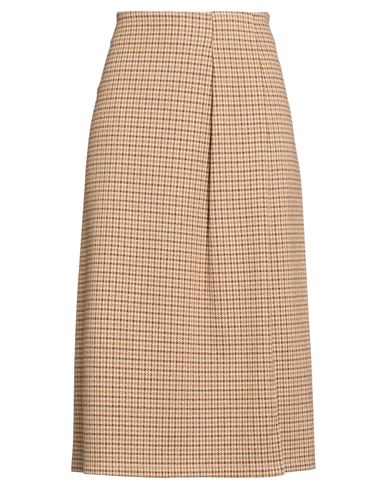 Weekend Max Mara Woman Midi Skirt Sand Size Xxl Polyester, Cotton, Elastane