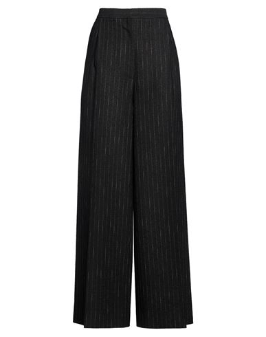 Lardini Woman Pants Black Size 6 Virgin Wool, Viscose, Polyamide, Metallic Polyester, Cotton