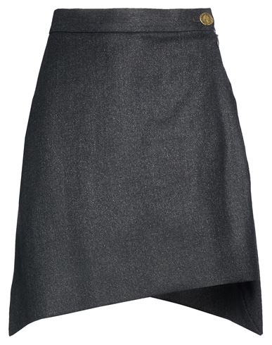 Vivienne Westwood Woman Mini Skirt Charcoal Size 6 Virgin Wool, Polyamide, Metal Fiber In Gray