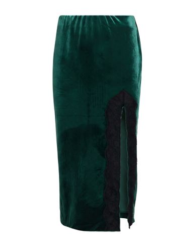 Dixie Woman Midi Skirt Dark Green Size M Polyester, Elastane