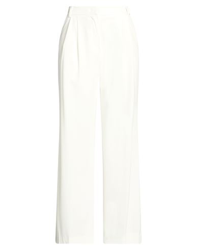 Kaos Woman Pants Cream Size 10 Polyester, Viscose, Elastane In White