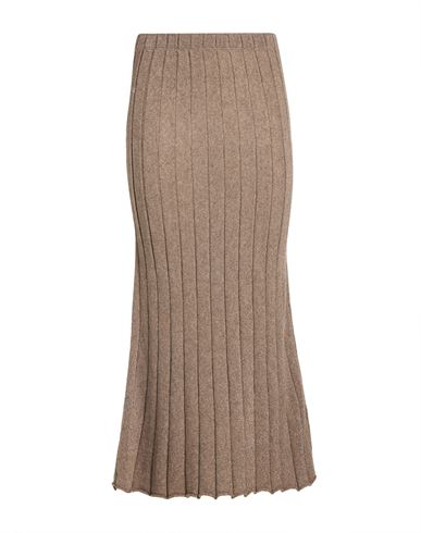 Maria Bellentani Woman Midi Skirt Taupe Size 4 Polyamide, Wool, Viscose, Metal, Cashmere In Grey