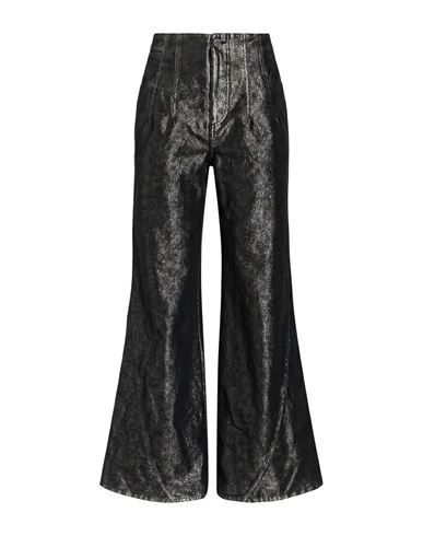 Alberta Ferretti Woman Jeans Charcoal Size 6 Cotton, Viscose, Metallic Fiber In Grey