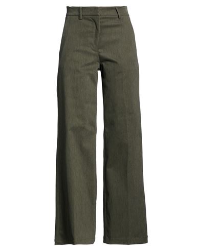 K-way Woman Pants Military Green Size 2 Cotton, Elastane