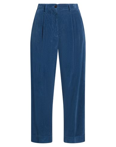 White Sand Woman Pants Blue Size 2 Cotton, Elastane