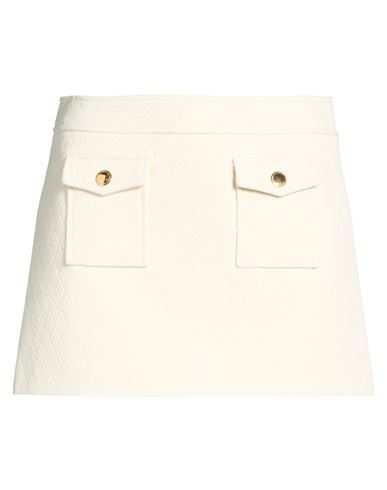 Celine Woman Mini Skirt Off White Size 4 Cotton