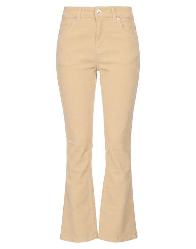White Wise Woman Pants Beige Size 2 Cotton, Elastane