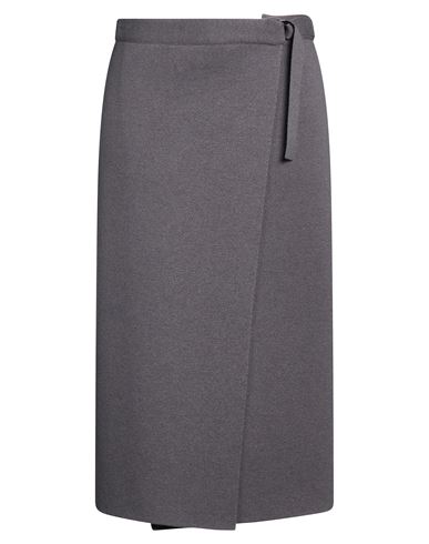 Panicale Woman Midi Skirt Grey Size 12 Merino Wool, Silk, Cashmere