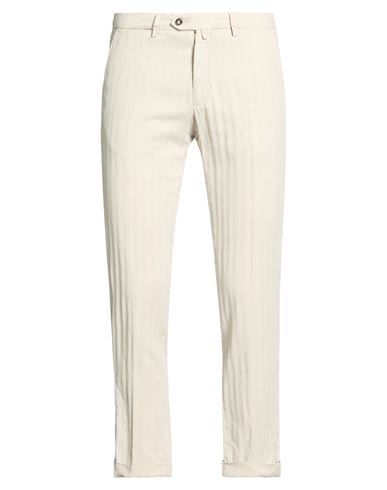 B Settecento Man Pants Light Grey Size 33 Lycra, Linen, Cotton In Neutral