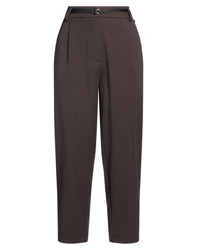 Souvenir Woman Pants Dark Brown Size S Polyester, Viscose, Elastane