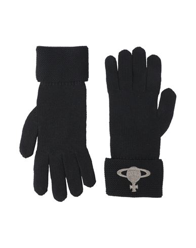 Vivienne Westwood Gloves Midnight Blue Size S/m Wool In Black