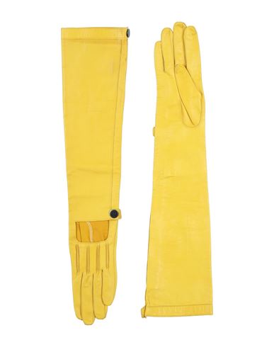 Lanvin Woman Gloves Yellow Size 7 Goat Skin, Brass