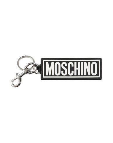 Moschino Man Key Ring Black Size - Leather, Metal, Rubber