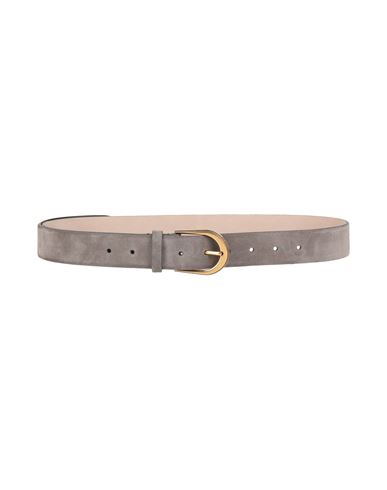 Brunello Cucinelli Woman Belt Grey Size M Leather In Gray