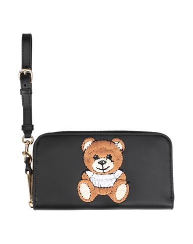 Shop Moschino Woman Wallet Black Size - Leather