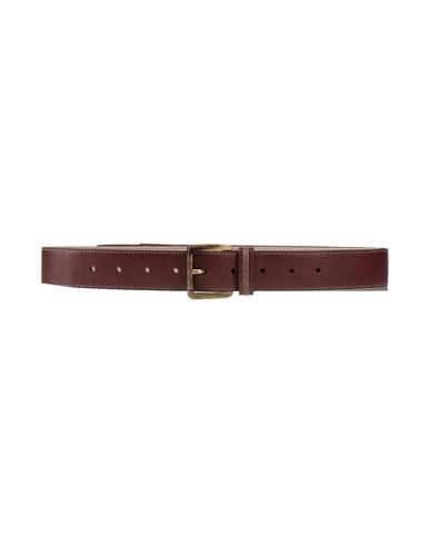 Shop Brunello Cucinelli Woman Belt Brown Size M Leather, Brass