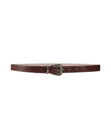 Brunello Cucinelli Woman Belt Brown Size M Leather, Brass