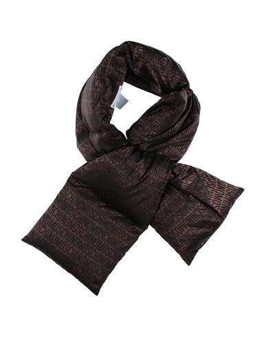 Shop Moschino Man Scarf Cocoa Size - Polyamide In Brown