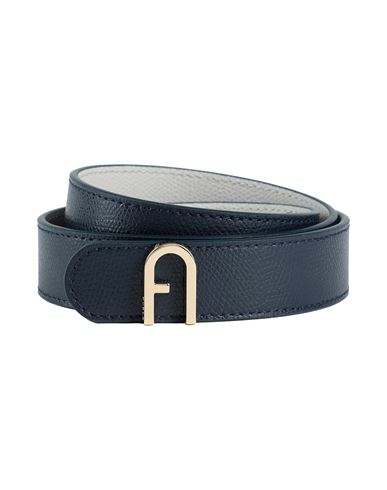 Furla Flow Belt Rev. H.4,2 Woman Belt Navy blue Size 32 Leather, Metal