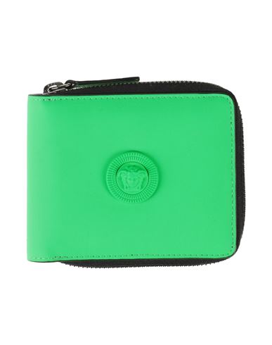 Versace Man Wallet Green Size - Leather