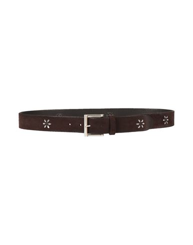Orciani Man Belt Dark Brown Size 38 Leather, Brass