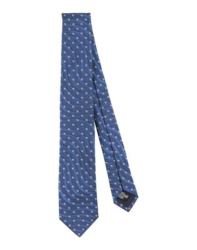 Shop Giorgio Armani Man Ties & Bow Ties Blue Size - Silk