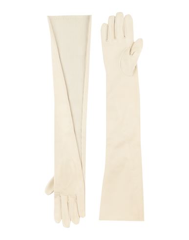 Jil Sander Woman Gloves Ivory Size 7 Lambskin, Polyester In White