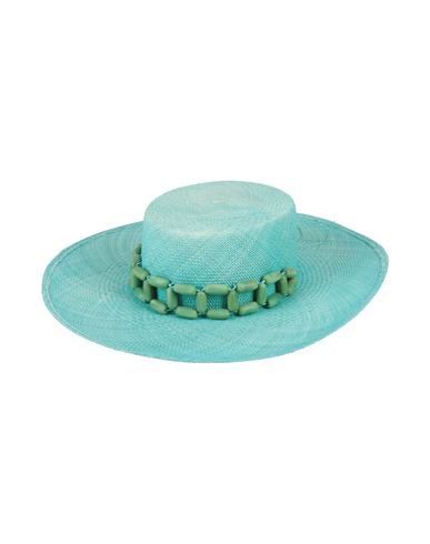Artesano Woman Hat Turquoise Size M Straw In Blue