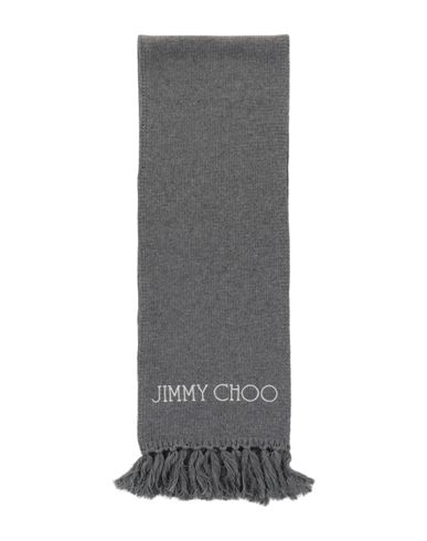 Jimmy Choo Wool Logo Scarf Woman Scarf Grey Size Onesize Wool