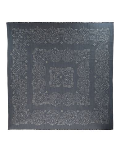 GIVENCHY GIVENCHY PAISLEY PATTERNED SHAWL WOMAN SCARF BLUE SIZE ONESIZE SILK, WOOL