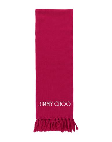Jimmy Choo Wool Logo Scarf Woman Scarf Pink Size Onesize Wool