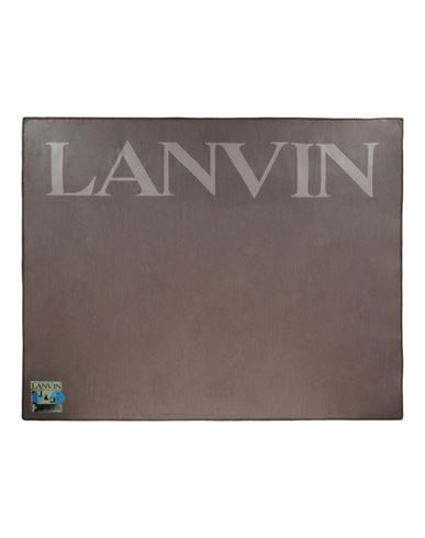 Shop Lanvin Logo Wool Wrap Woman Scarf Brown Size Onesize Wool, Silk