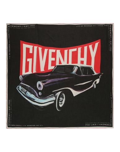Givenchy Car Logo Print Silk Scarf Scarf Black Size Onesize Modal, Silk