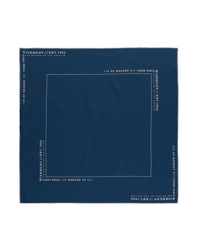 Givenchy Address Logo Silk Scarf Scarf Blue Size Onesize Silk