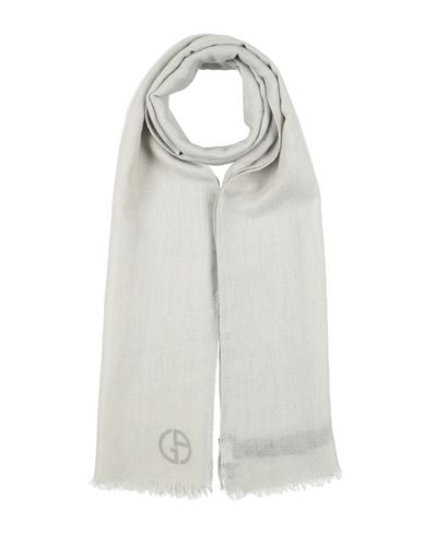 Giorgio Armani Woman Scarf Light Grey Size - Linen, Wool, Cashmere, Silk