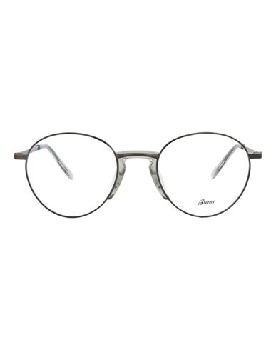 Brioni Round- Metal Optical Frames Man Eyeglass Frame Grey Size 50 Metal