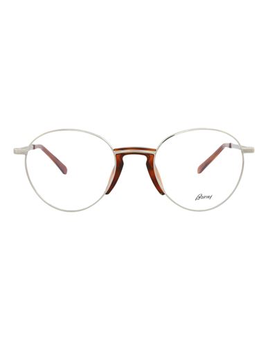 Brioni Round- Metal Optical Frames Man Eyeglass Frame Silver Size 50 Metal
