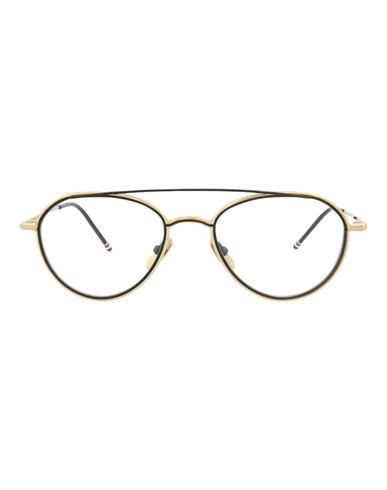 Shop Thom Browne Aviator-style Metal Optical Frames Eyeglass Frame Gold Size 53 Metal