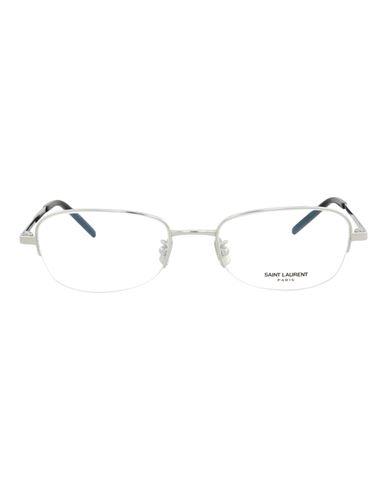 Saint Laurent Round-frame Titanium Optical Frames Eyeglass Frame Silver Size 52 Titanium, Acetate