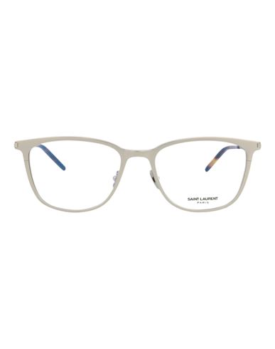 Saint Laurent Square-frame Metal Optical Frames Eyeglass Frame Silver Size 52 Metal, Acetate