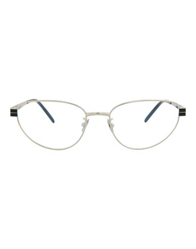 Saint Laurent Cat Eye- Metal Optical Frames Woman Eyeglass Frame Silver Size 55 Metal