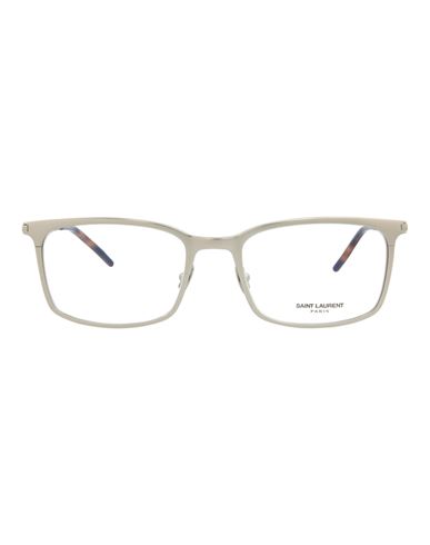 Saint Laurent Square- Metal Optical Frames Man Eyeglass Frame Silver Size 56 Metal