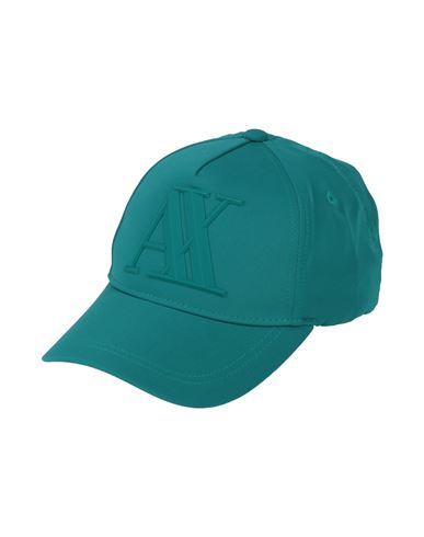 Armani Exchange Man Hat Emerald Green Size Onesize Elastomultiester In Green