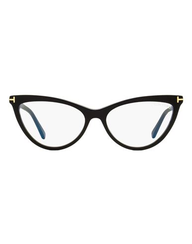 Tom Ford Magnetic Clip-on Tf5896b Eyeglasses Woman Eyeglass Frame Black Size 56 Acetate