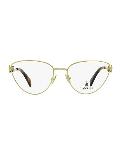 Lanvin Cat Eye Lnv2110 Eyeglasses Woman Eyeglass Frame Brown Size 54 Metal, Acetate In Gold