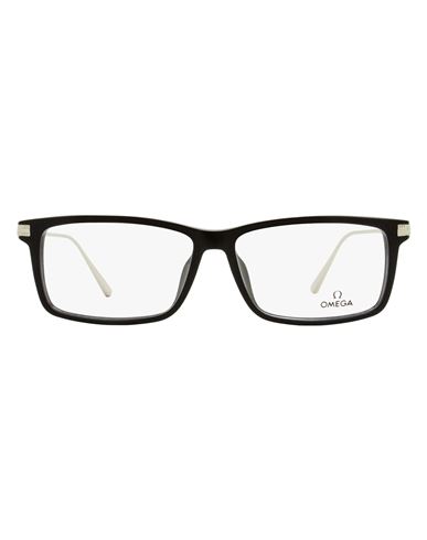 Omega Rectangular Om5014 Eyeglasses Man Eyeglass Frame Black Size 58 Acetate, Metal