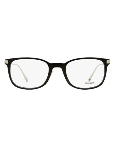 Shop Omega Rectangular Om5039 Eyeglasses Man Eyeglass Frame Black Size 53 Acetate, Metal